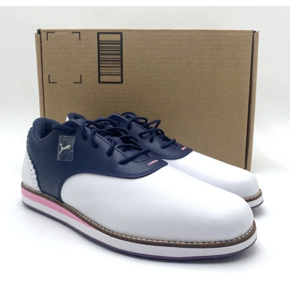 Puma AVANT Women's NEW Golf Shoe White/Deep Navy/Sand Dune US Size 9.5